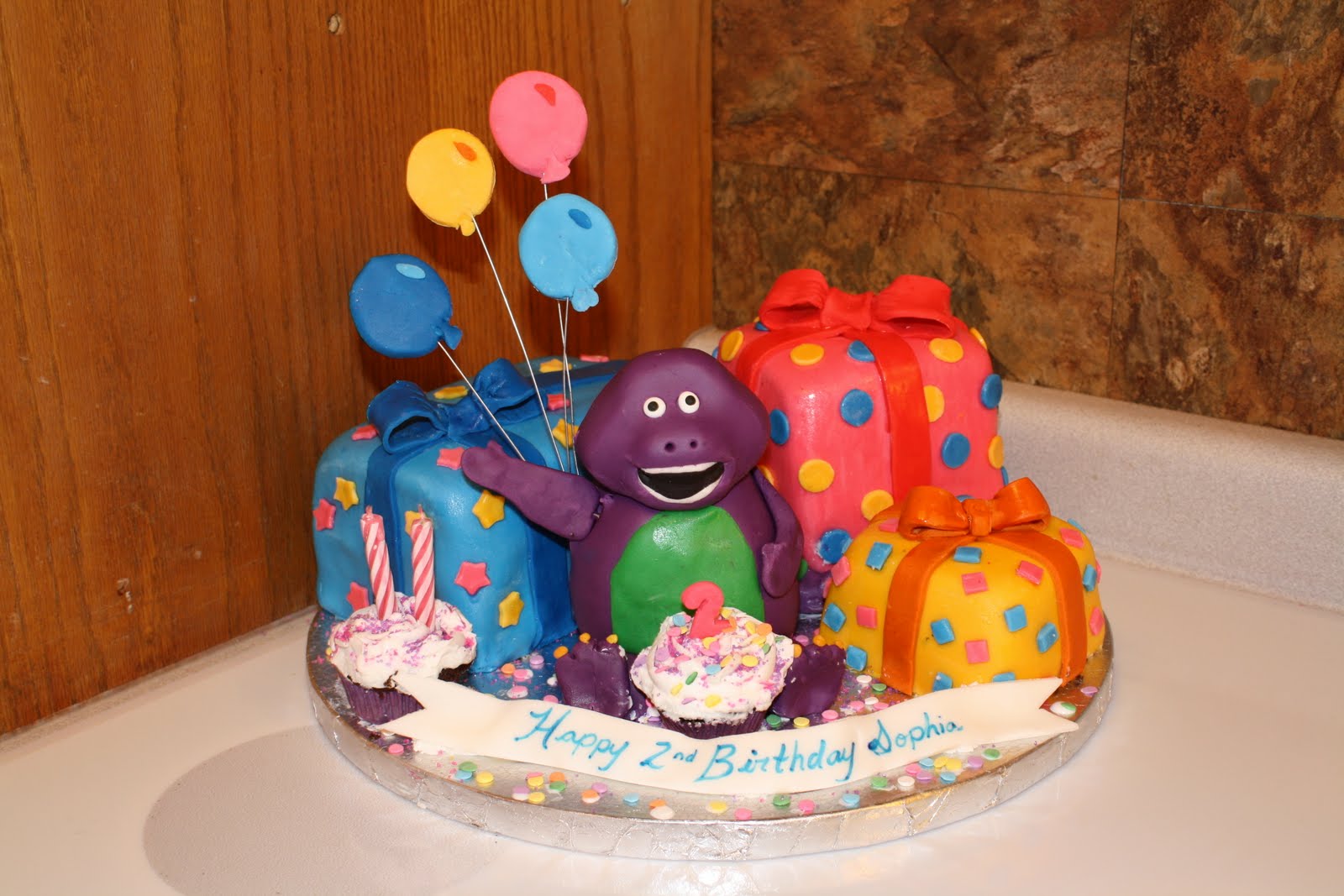 Jenn's Fun Cakes Barney Birthday Cake