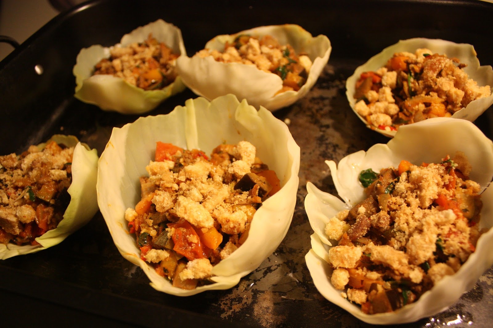 Crush the pork rinds and sprinkle that on top of the mixture, and bake