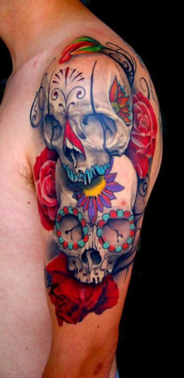 tatuagem de caveira guerreiro mexicano