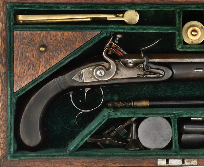 Contemporary Makers Cased Kentucky Flintlock Pistol by Hershel House
