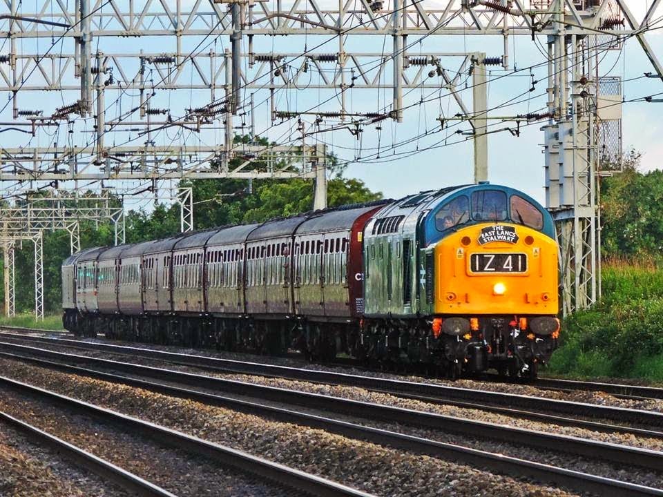 345 approaches Crewe with 1Z41 Oxford - Rawtenstall on the East Lancs Stalwart Railtour