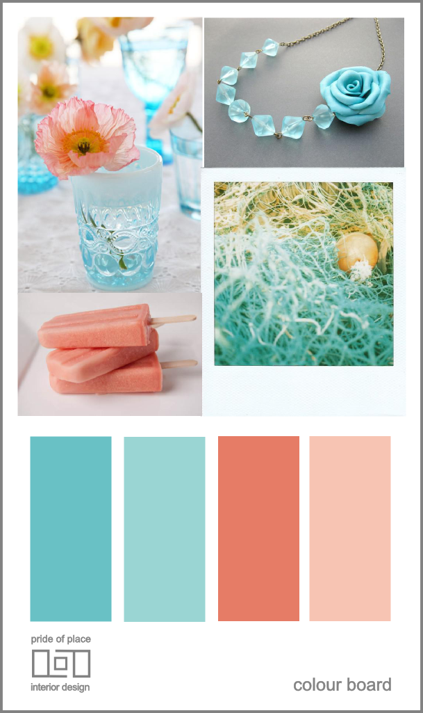 Pride of Place Colour Board Teal and Coral