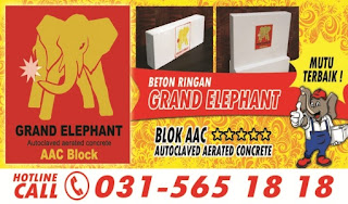 Setelah Beton Ringan AAC Hebel dan beberapa merk lainnya mengisi pasar Jawa Timur dan Indonesia Timur, kini telah hadir BETON RINGAN AAC GRAND ELEPHANT.