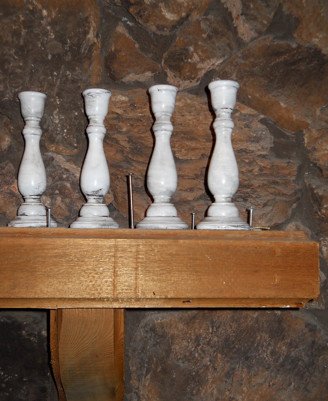 DIY Paint Rub Technique to Distress Candlesticks