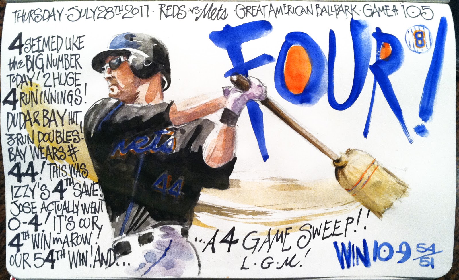 My Mets Journal A Sweeping Victory! Four in a row!
