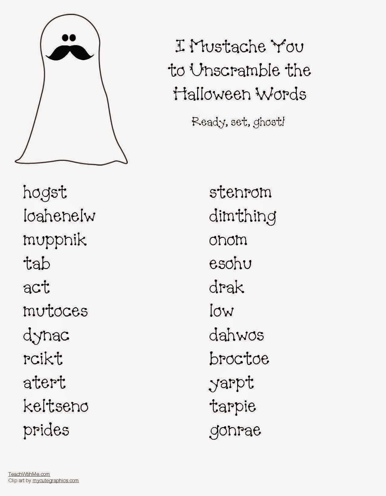 worksheet End Punctuation Worksheets classroom freebies halloween games sprinkled with common core if your kiddos are crazy for mustaches theyll enjoy the word scramble as well end punctuation worksheet