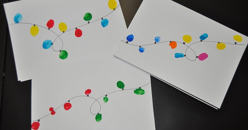 Children's Learning Activities: Fingerprint Christmas Lights