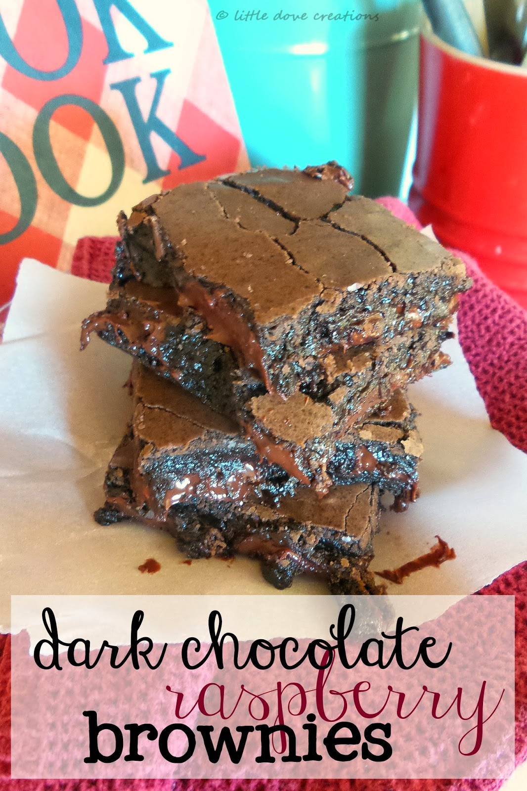 Little Dove Creations dark chocolate raspberry brownies