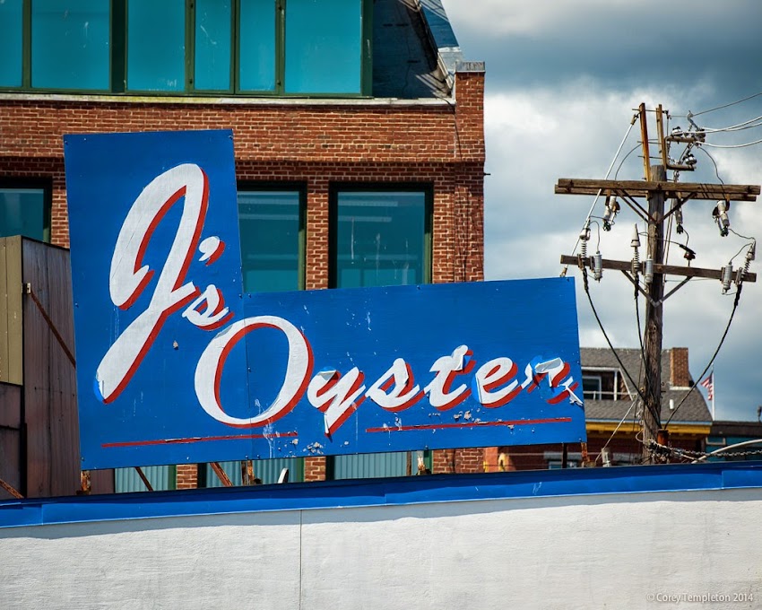 J's Oyster sign at Portland Pier in Portland, Maine August 2014 Summer photo by Corey Templeton