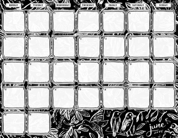 printable calendar june 2015