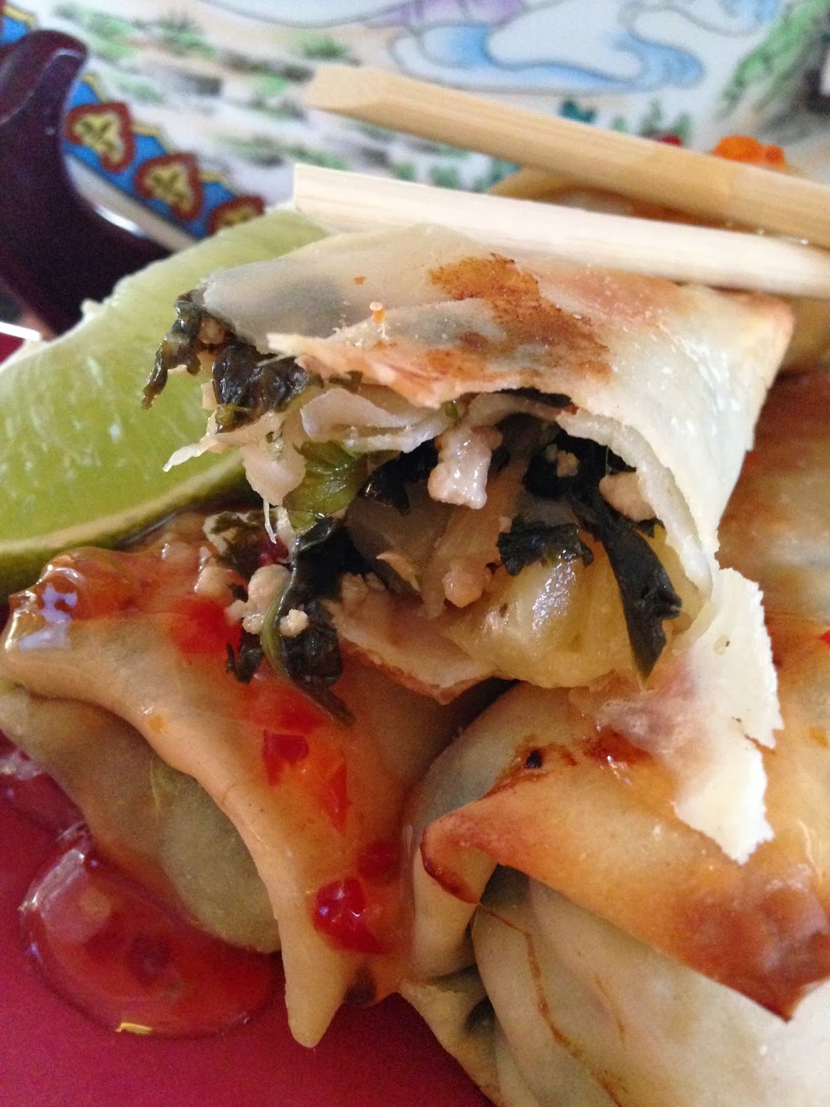 Pineapple Pork Spring Rolls Turnips 2 Tangerines