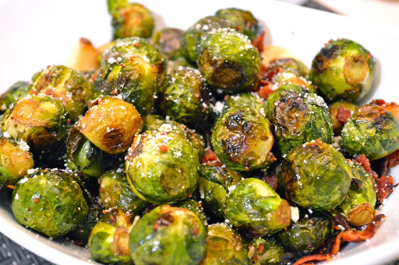 Kiss My Apron Brussel Sprouts with Bacon and Gruyere