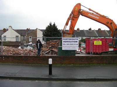 portsmouth demolition milton park pile of rubble