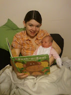 Reading her first book.