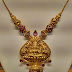 Gold necklace with Lakshmi devi pendant