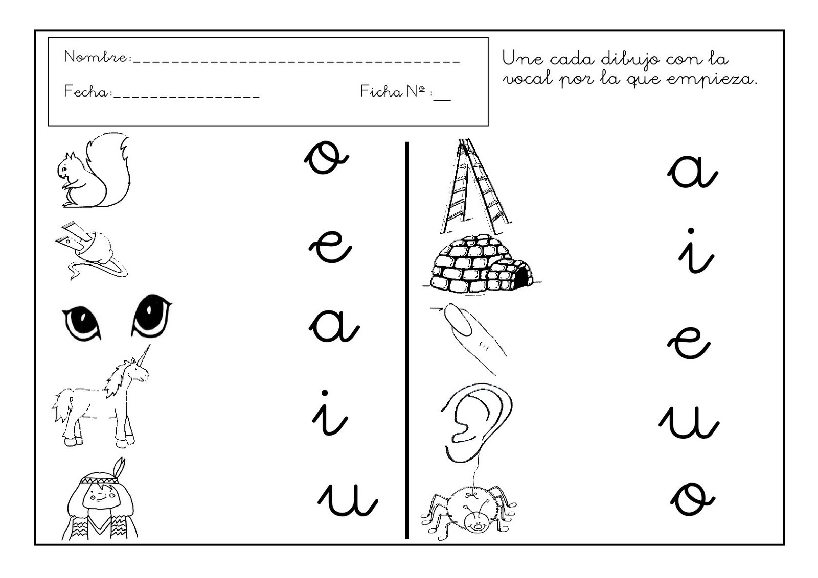 RECURSOS PARA EDUCACIÓN INFANTIL FICHAS PARA PRACTICAR LAS VOCALES