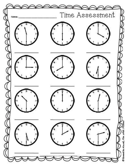 Fun With Firsties: FREE Telling Time Math Centres