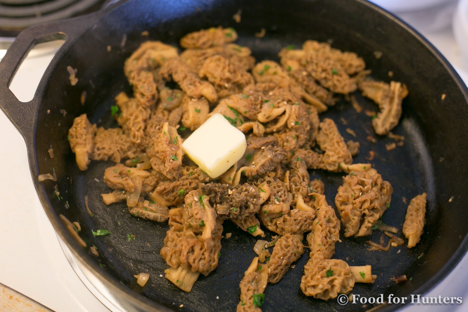 Food for Hunters Venison Round Steak with Morel Mushrooms Sautéed in