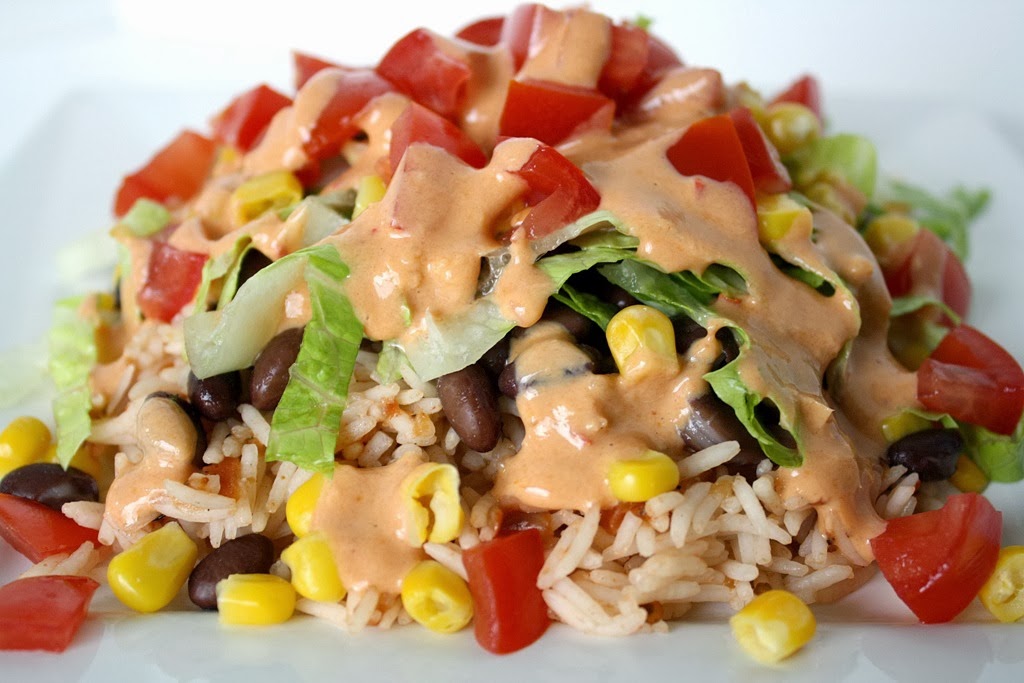 The Garden Grazer Burrito Bowl with Creamy Chipotle Sauce