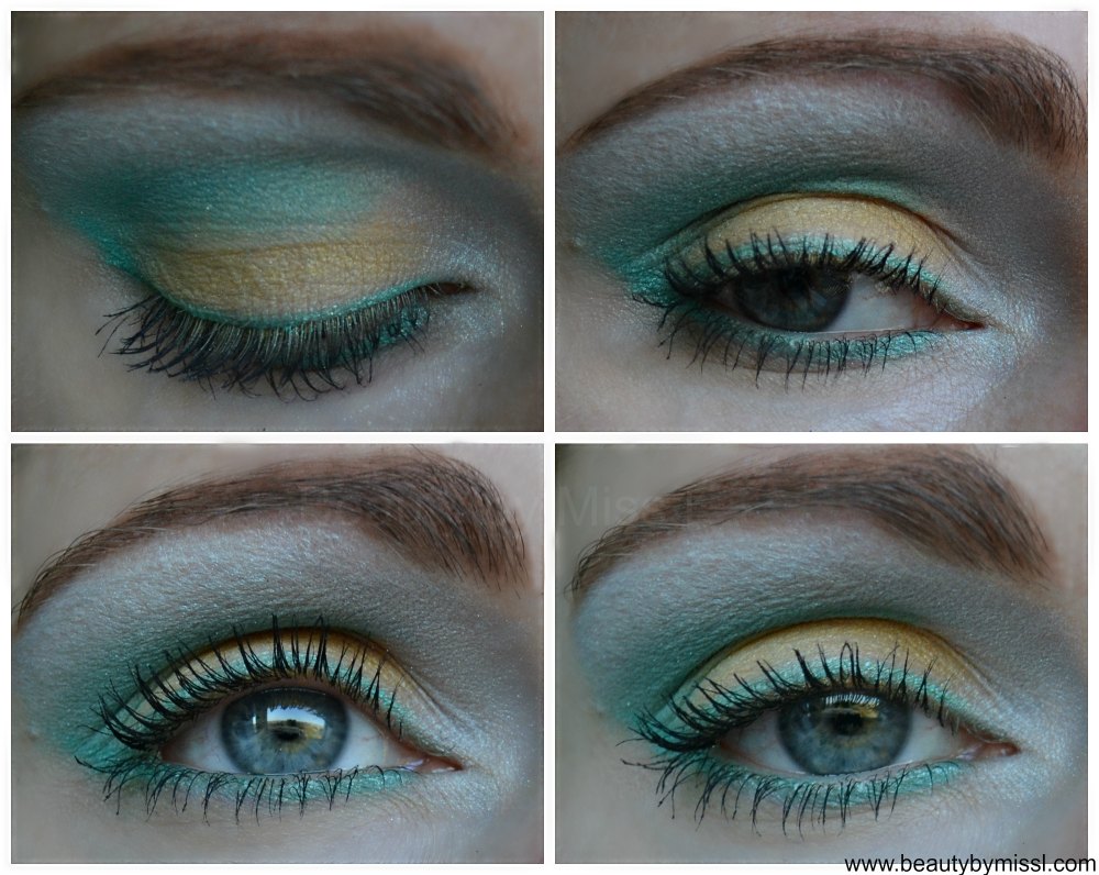 yellow & mint green eye makeup for spring