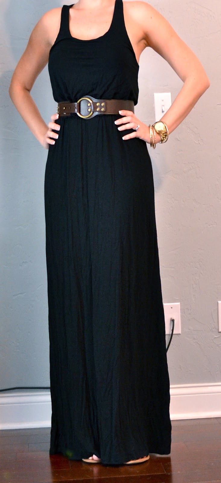 outfit post: black maxi dress