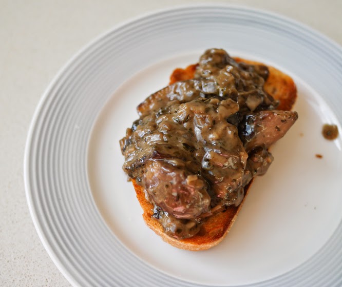 Mushroom Ragout on toast ingredients with lactofree butter and cream by Alexis at something i made