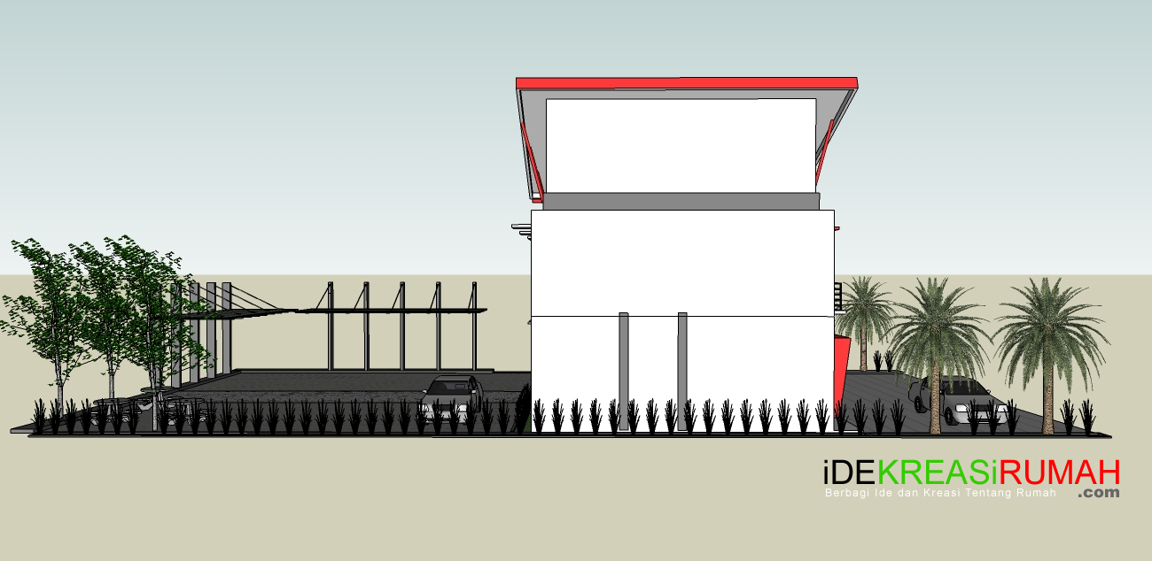  Sketch 3D Rumah dan Ruang Usaha Bengkel Cuci Mobil  Ide Kreasi Rumah