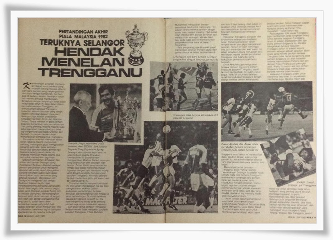 Piala Malaysia 1982: Selangor lawan Terengganu FA.