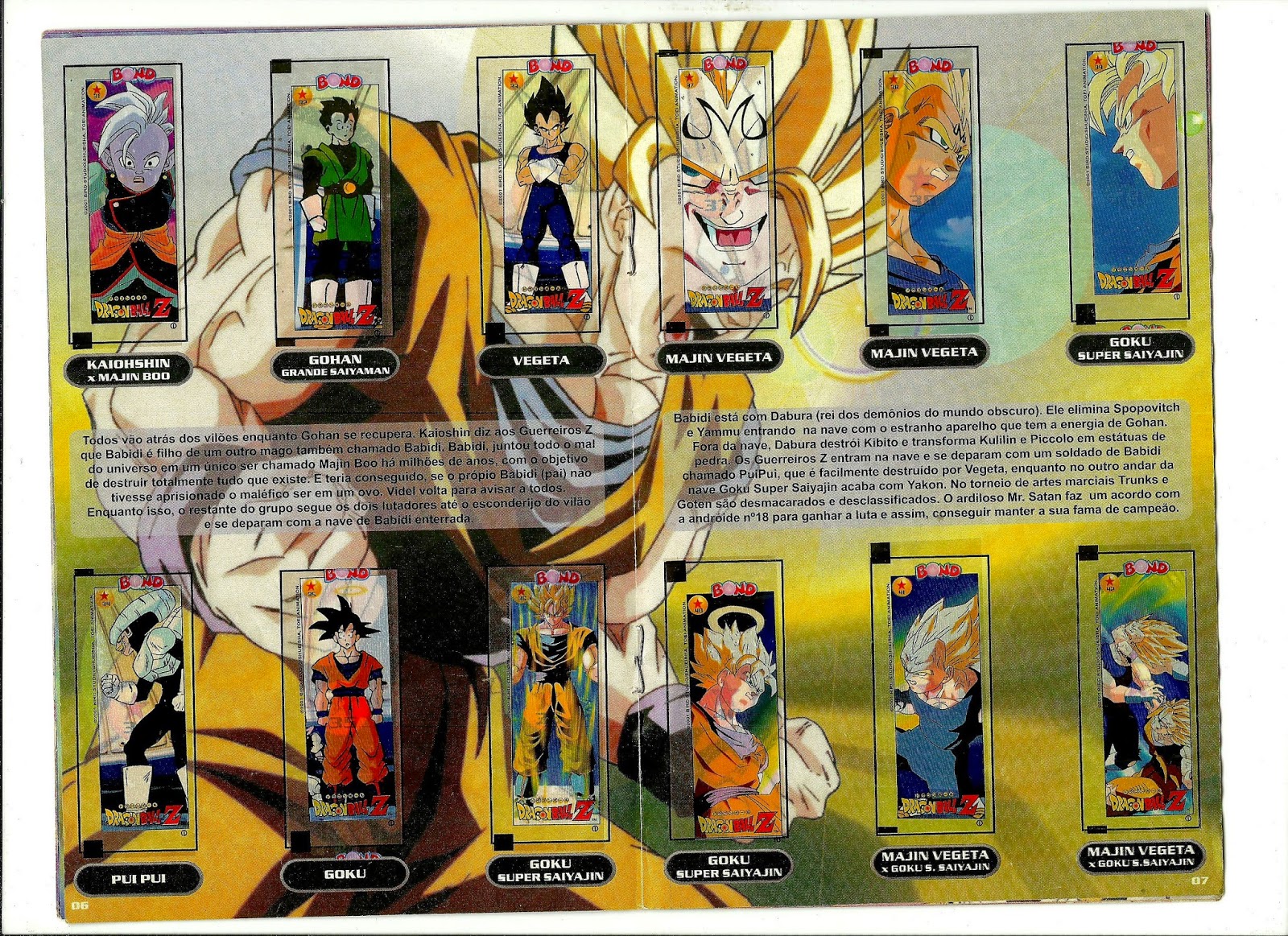 Álbum de figurinhas DRAGON BALL Z e DRAGON BALL GT - COMPLETO - Escorrega o  Preço