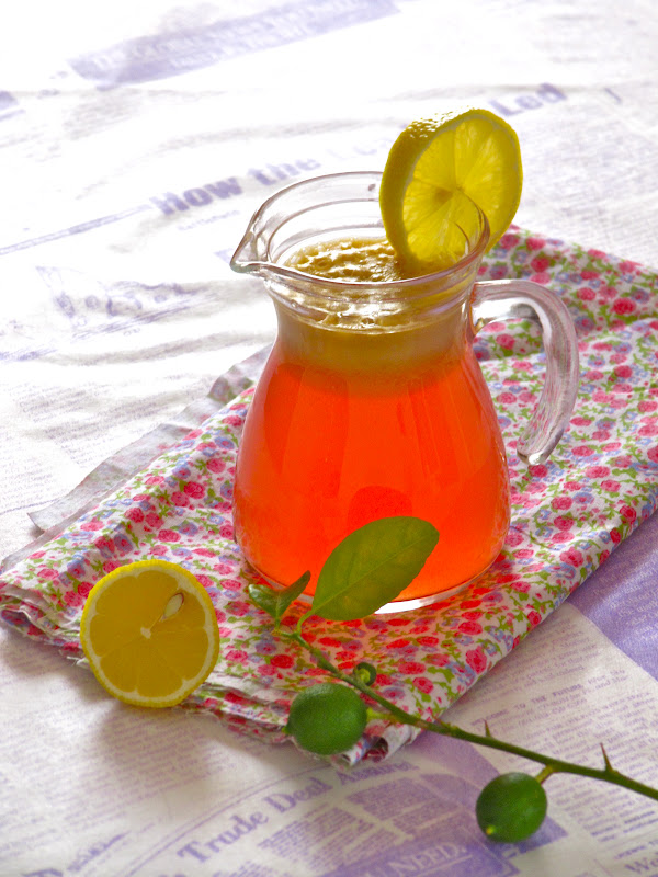 Plateful Sparkling Apple Lemonade—pretty pink summer cooler