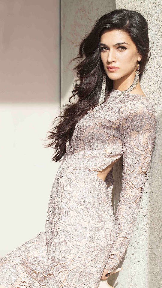 Gorgeous Kriti Sanon In White Dress Android Wallpaper