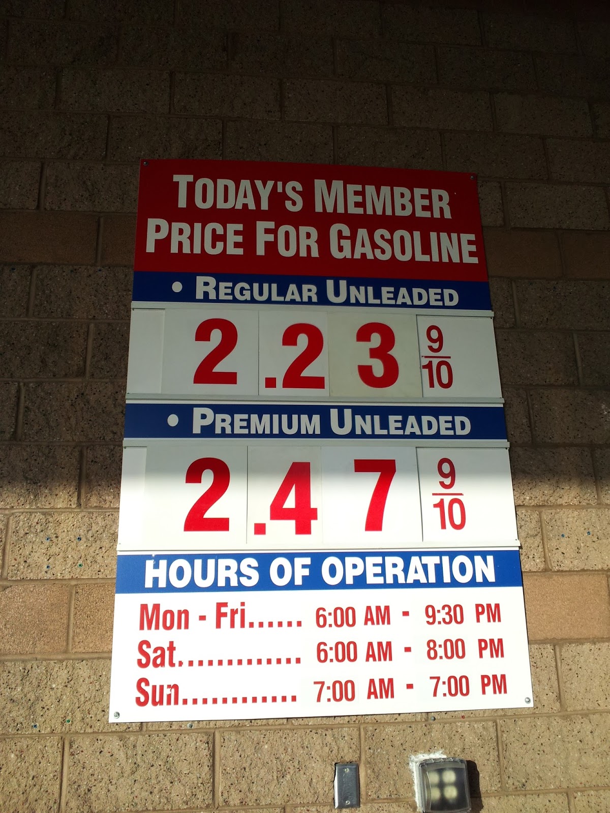 Current Costco Gas Prices (Jan. 25, 2015 South San Francisco, CA) Costco Weekender