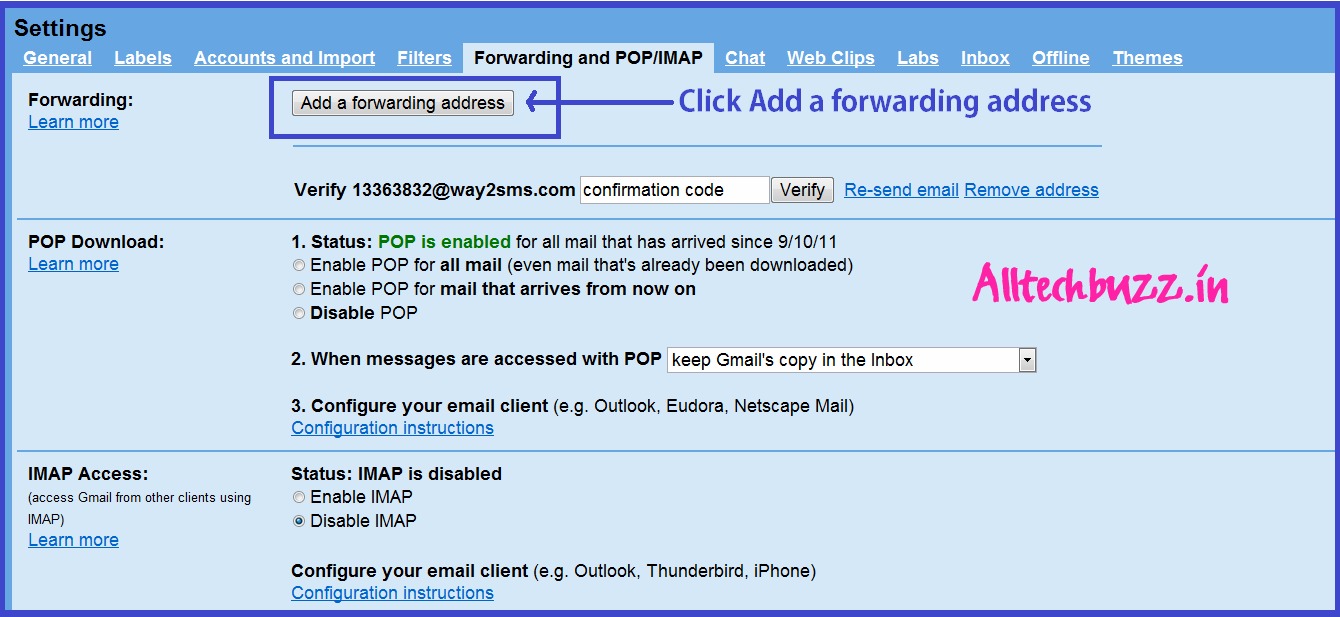 forwarding+and+pop+imap