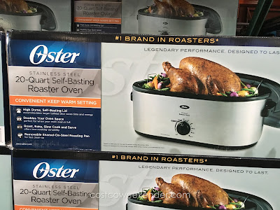 Save time cooking with the Oster Stainless Steel 20 quart Self-Basting Roaster Oven
