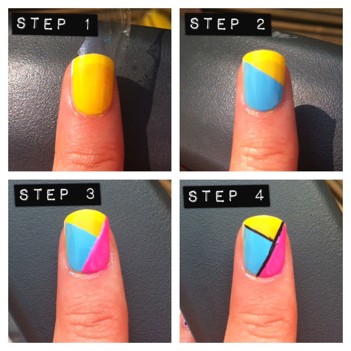 Nail Tutorials Colour blocking nail art