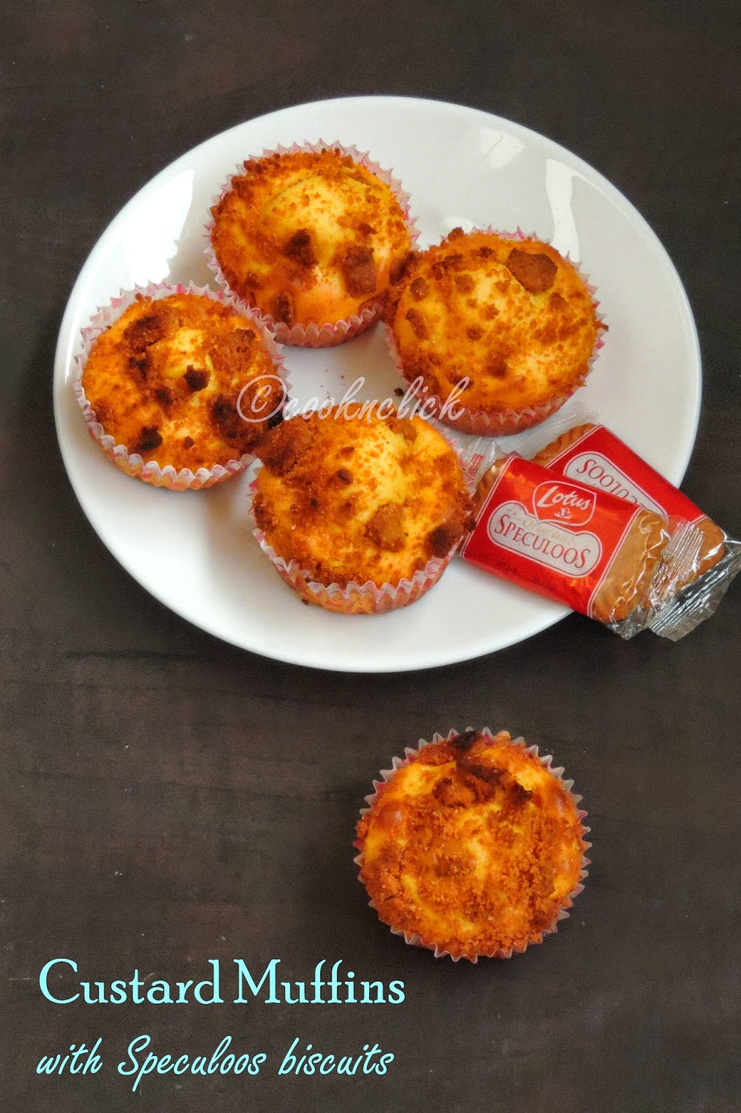 Eggless Custard Muffins with Speculoos Cook N Click