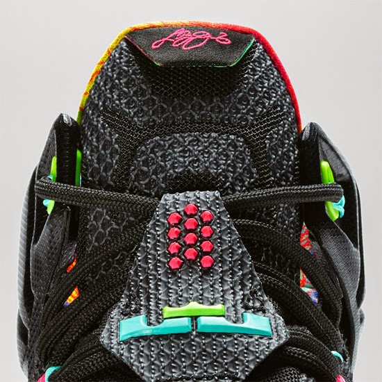 Nike LeBron 12 Data Black Bright Mango Hyper Punch Volt
