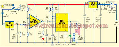 Simple Brake Failure Indicator Circuit Diagram