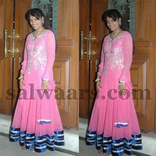 Anitha Baby Pink Long Salwar