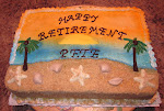 Peaches and Cream Retirement cake.