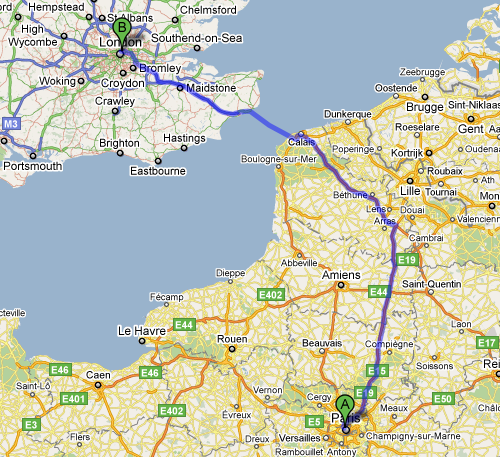 Map Of London And Paris - Map