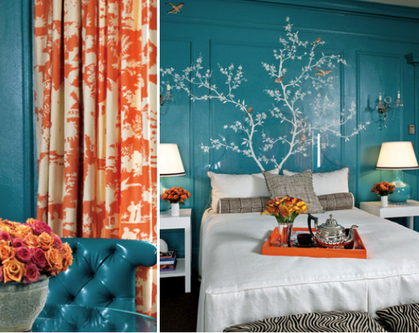 Orange and Turquoise Bedroom Ideas