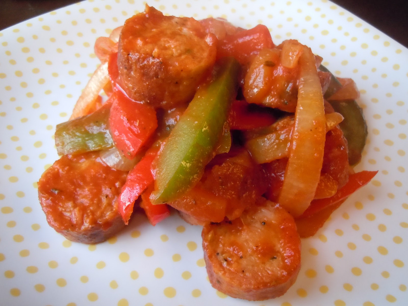 The Savvy Kitchen Chicken Sausage, Peppers and Onions