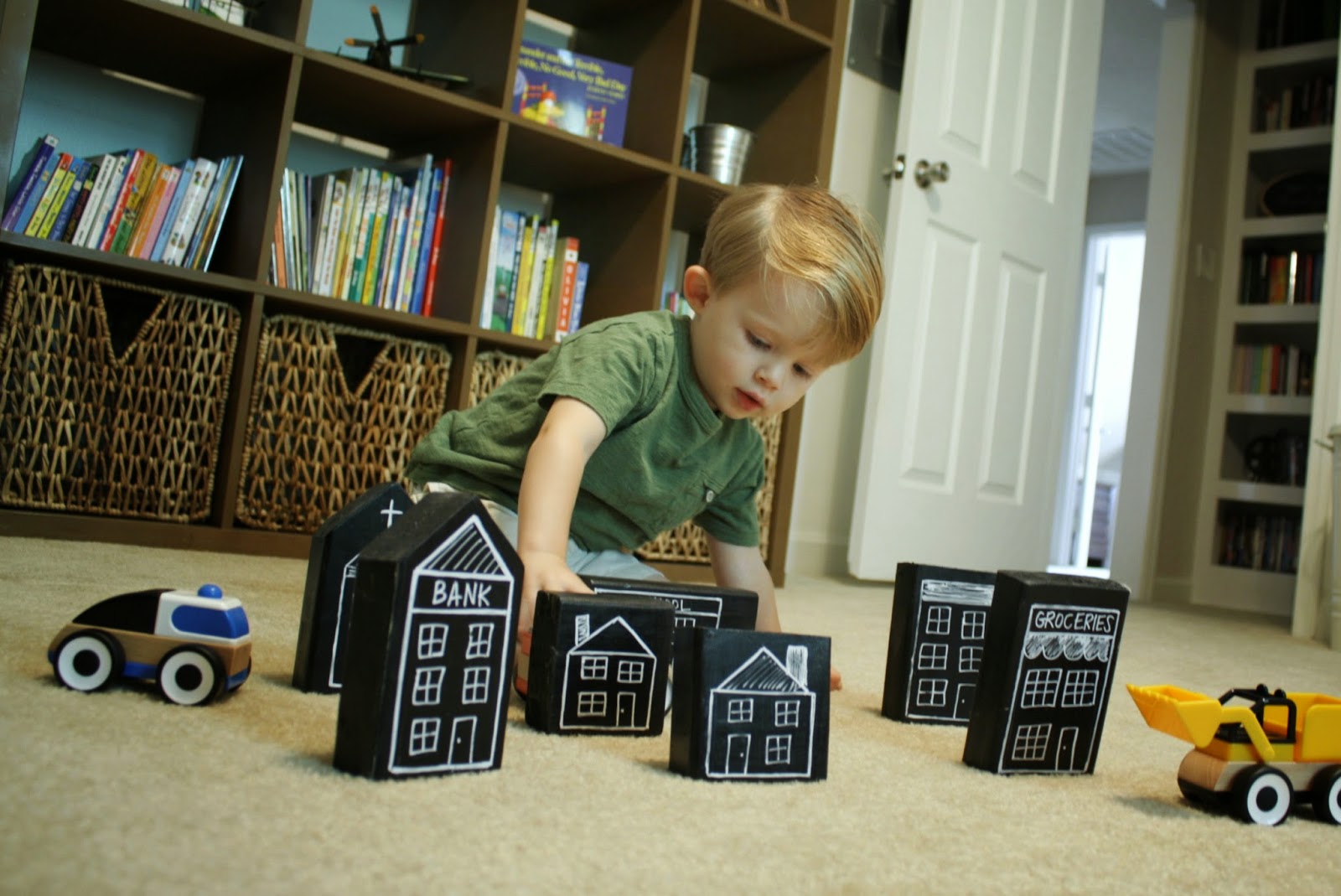 live a little wilder chalkboard block city {tutorial}