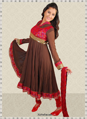 Anarkali Umbrella Frock Dress With Churidar Pajama
