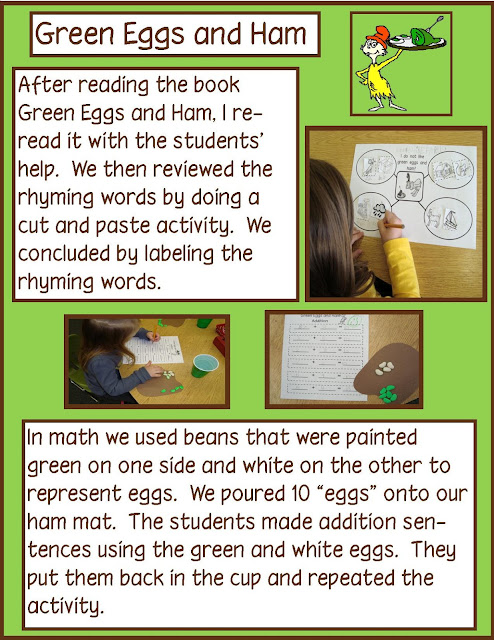Golden Gang Kindergarten: Green Eggs and Ham with Free Activity sheets