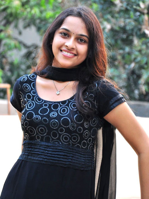 Sri Divya homely girl in black Anarkali salwar suit in Andhra Pradesh