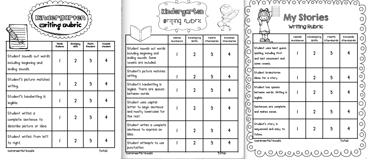 Sarah's First Grade Snippets: Kindergarten Writing Rubrics