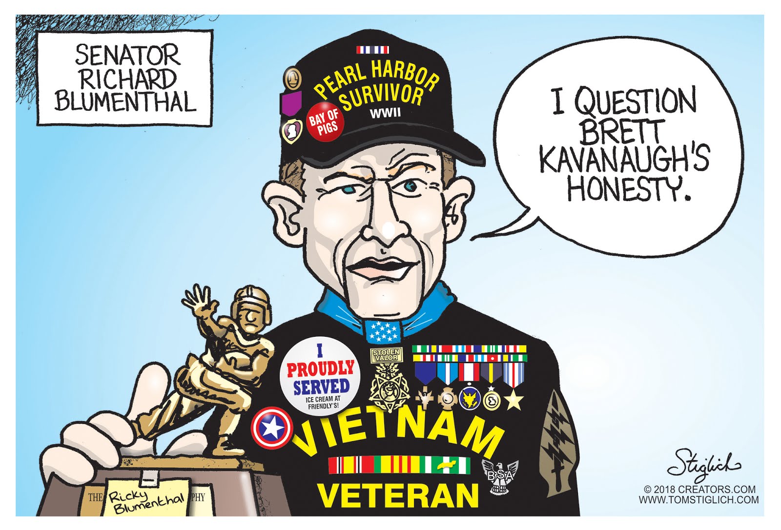 He did not serve in Vietnam. But he said he did ~