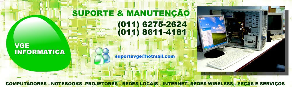 VGE Informática  - Manutenção e Suporte em Informática